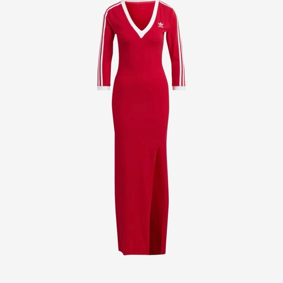 adidas Dresses & Skirts - Adidas Long Sleeve Red Dress